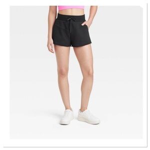 JoyLab Fleece High Rise Shorts Black‎ Size Large